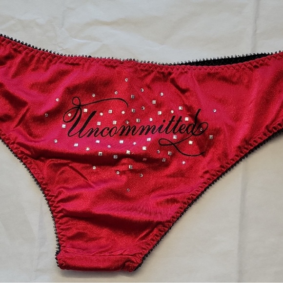NWT Victoria's Secret Sexy Little Thing Red Silky Satin Cheeky Panties Medium M - Picture 1 of 5